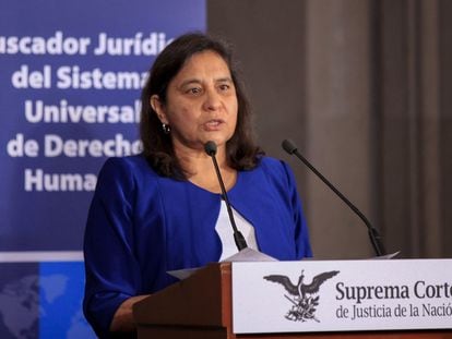 Leticia Bonifaz Alfonzo en la sede de la Suprema Corte de Justicia de la Nación, en 2015.