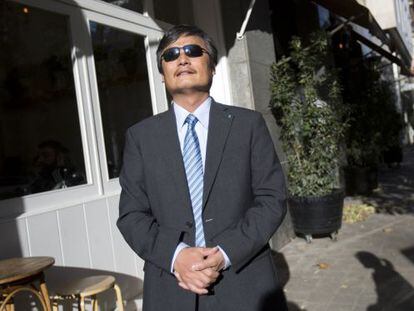 El disidente Chenguangcheng en Barcelona.