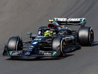 Lewis Hamilton durante la clasificación del GP de Hungría, este sábado.