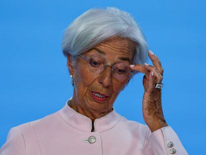 Christine Lagarde, en rueda de prensa tras el Consejo de Gobierno del BCE del 14 de septiembre