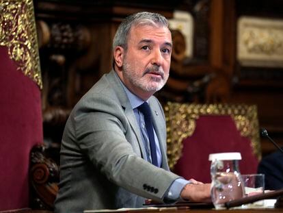 El alcalde de Barcelona, Jaume Collboni, durante el pleno de este miércoles.