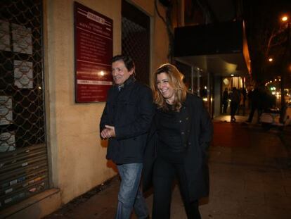 Javier Fernández y Susana Díaz, tras la reunión en Ferraz.