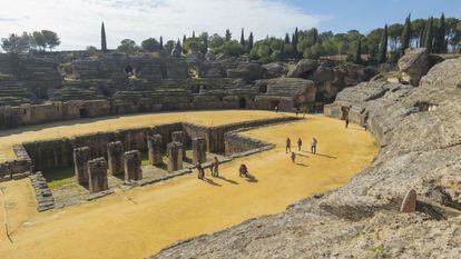 Anfiteatro romano de Itálica, cerca de la localidad de Santiponce (Sevilla).