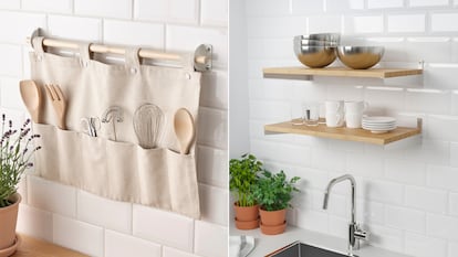 Estante de almacenamiento para cocina Soporte para utensilios, organizador  pared