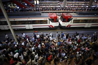 Los efectos de la huelga de cercanias en Atocha