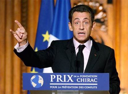 Nicolas Sarkozy, durante un discurso pronunciado ayer en la universidad de La Sorbona.