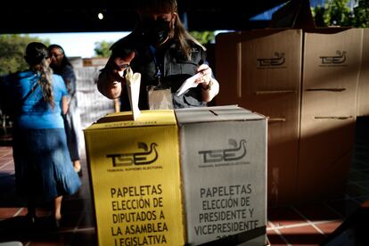 A voting center in El Salvador, on February 4.