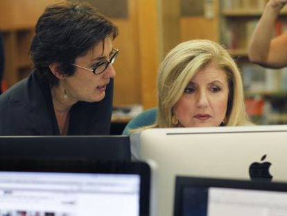 Montserrat Dom&iacute;nguez, directora de &#039;El Huffington Post&#039;, junto Arianna Huffington. / Crist&oacute;bal Manuel