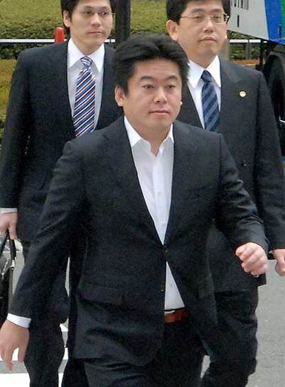 Takafumi Horie, a su llegada los tribunales.