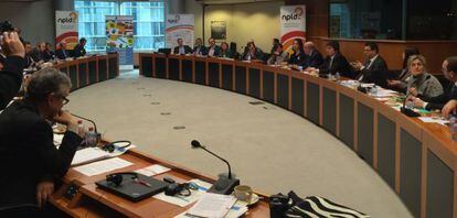 Reunión sobre lenguas celebrada este miércoles en el Parlamento europeo.