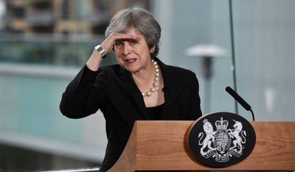 La primera ministra británica, Theresa May, en Belfast (Irlanda del Norte) el pasado mes de julio.