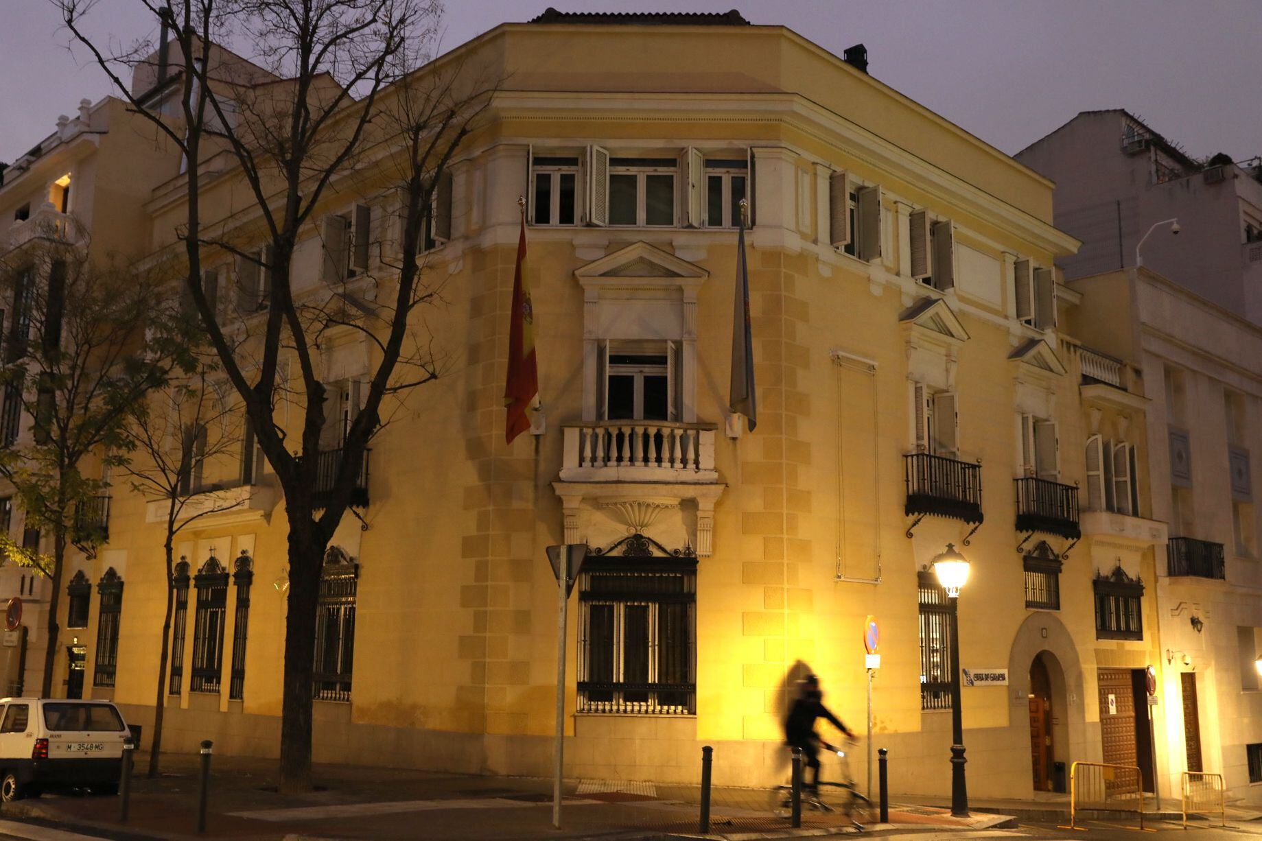 Fachada del Palacio de Amezua, hoy sede de la Casa de Galicia en Madrid.