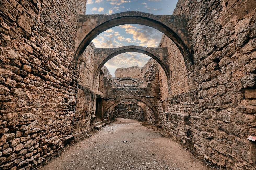 Interior del castillo de Loarre, en la comarca de La Hoya de Huesca (Aragón).
