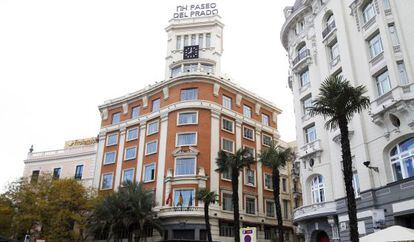Fachada del hotel NH Paseo del Prado, en Madrid.