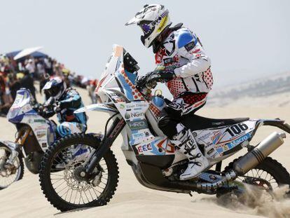 El francés Thomas Bourgin, durante el Dakar 2013.