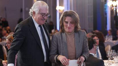 José Bogas, CEO de Endesa y Teresa Ribera, vicepresidenta tercera del Gobierno y ministra de Transición Ecológica y Reto Demográfico el miercoles en el Spain Investors Day.