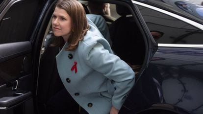 La candidata del Partido Liberal Demócrata, Jo Swinson, este domingo en Londres