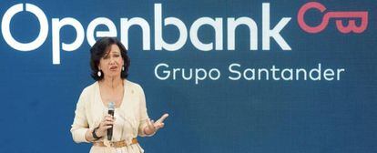 Ana Botín, presidenta del Grupo Santander, durante una presentación de Openbank.