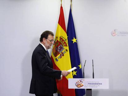 El presidente Mariano Rajoy el pasado día 17 en la VI Conferencia de Presidentes Autonómicos.