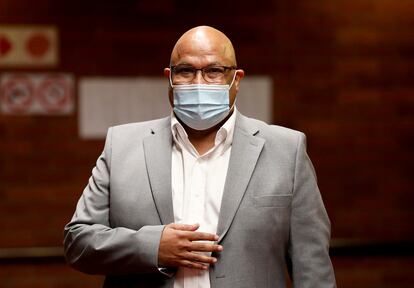 Former head of the State Security Agency Arthur Fraser at the Pietermaritzburg High Court, during the fraud and corruption trial against former President Jacob Zuma and the Thales company, in September 2021.