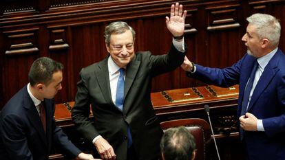 Draghi, en la cámara baja italiana, el 21 de julio.