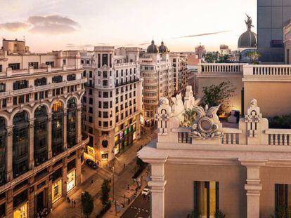 Vista de uno de los áticos del edificio Teatro Gran Vía 30, en Madrid.