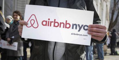 Movilizaci&oacute;n a favor del servicio Airbnb en Nueva York