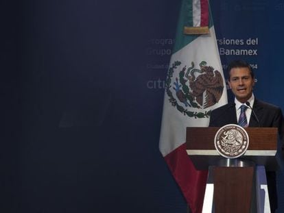 El presidente Enrique Pe&ntilde;a Nieto, este jueves en el DF. 