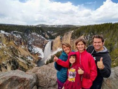 La familia, en el parque nacional de Yellowstone. (EE UU)