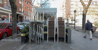 Terrazas clausuras en el centro de Madrid.