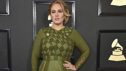 Adele, en los premios Grammy de 2017, en Los Ángeles.