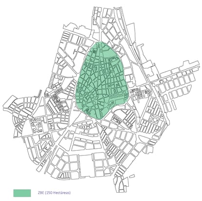 Plano de la zona de bajas emisiones prevista por el Ayuntamiento de Ciudad Real. 