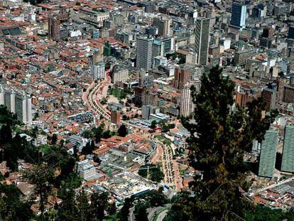 Vista aérea de Bogotá.