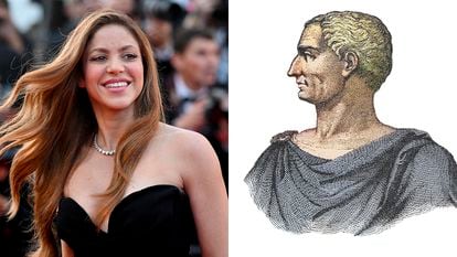 Shakira y el emperador romano Julio César.
