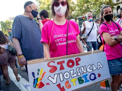 Manifestación contra la homofobia en Barcelona, el pasado julio.