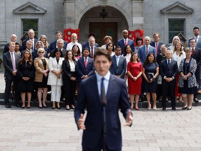 El primer ministro de Canadá, Justin Trudeau, este miércoles tras la remodelación de su Gabinete.