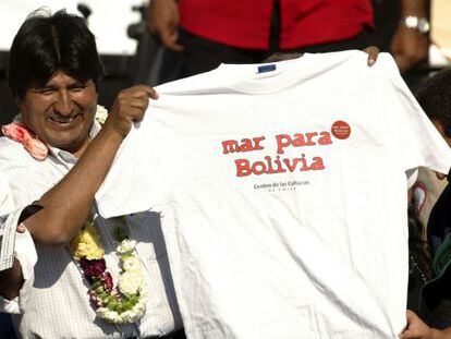 Evo Morales en la Cumbre de Pueblos Iberoamericanos, en Santiago de Chile.