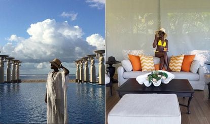 Las fotos de los días de relax de Lupita Nyong'o ganan por su espectacularidad. La actriz se ha escapado a Bali.