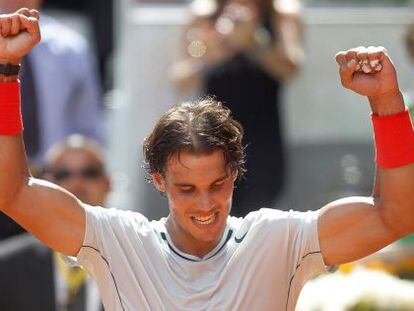 Nadal celebra su victoria ante Youzhny