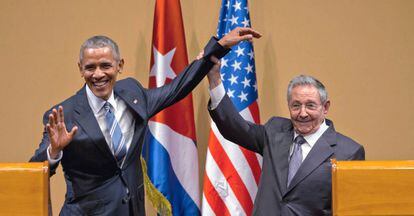 Barack Obama y Raúl Castro, en La Habana en 2016.