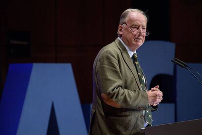 El col&iacute;der del ultraderechista Alternativa para Alemania (Afd), Alexander Gauland el pasado mi&eacute;rcoles en un mitin en Pforzheim, al suroeste de Alemania. 