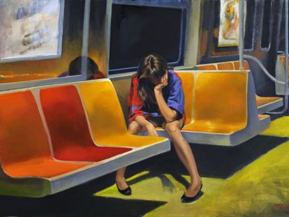 &#039;Q Train&#039; (1990), cuadro del artista Nigel Van Wieck. 