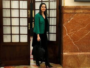 La portavoz parlamentaria de Cs a liderar el partido, Inés Arrimadas, en el Congreso.