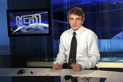  Sassoli, durante la presentación de un telediario de la RAI en 2007.