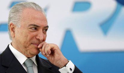 El presidente brasile&ntilde;o Michel Temer, en un acto en Brasilia.  