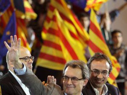 El candidato de CiU a la presidencia de la Generalitat, Artur Mas, en Sabadell (Barcelona).