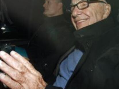 Murdoch, a su llegada ayer a Londres.