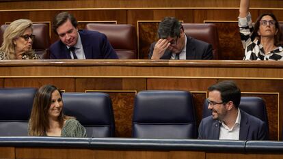 Ione Belarra y Alberto Garzón, en el Congreso.