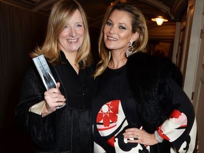 Sarah Burton junto a Kate Moss.