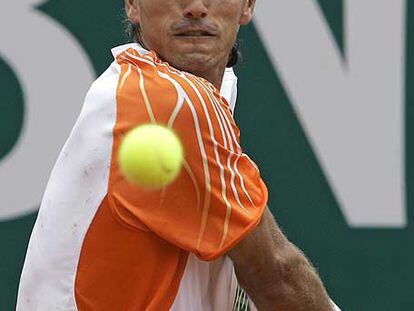 Rubén Ramírez-Hidalgo en el partido contra Federer.